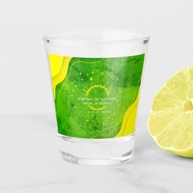 Gratitude Remains™: Where Love Stays | Inspiration Shot Glass (Front)