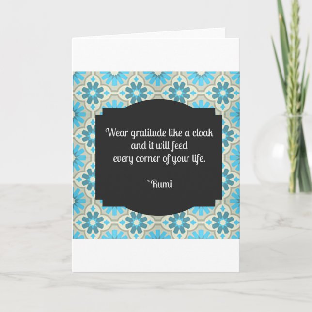 Gratitude Rumi Quote Card (Front)