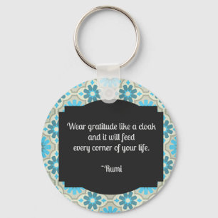 Gratitude Rumi Quote Keychain