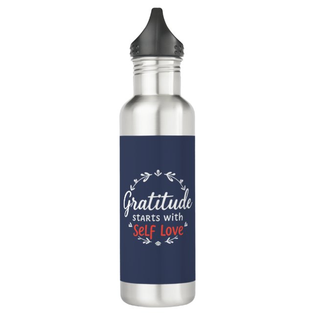  Gratitude & Self Love Customizable 710 Ml Water Bottle (Left)