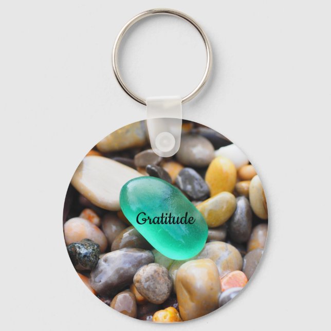 Gratitude Stone Keyring (Front)