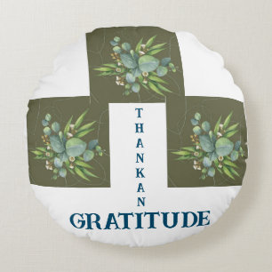 GRATITUDE THANKAN EN COUSSIN ROND VERT