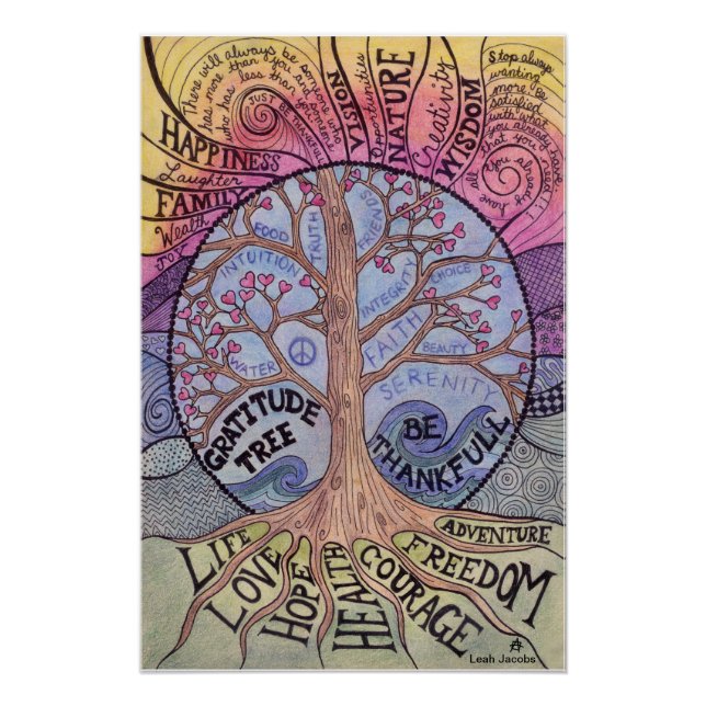Gratitude Tree Glossy Poster Print (Front)