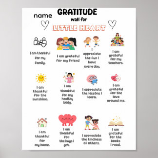 Gratitude Wall for Little Heart Poster