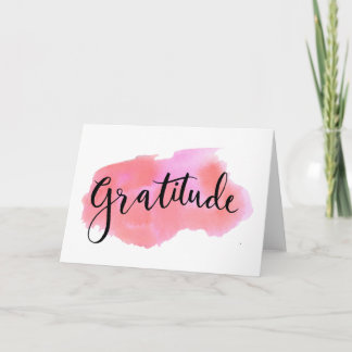 Gratitude watercolor calligraphy greeting card