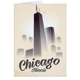 Gratte-ciel de Chicago affiche de voyage vintage