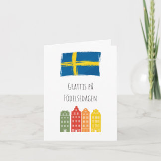 Grattis på födelsedagen Swedish birthday  Card