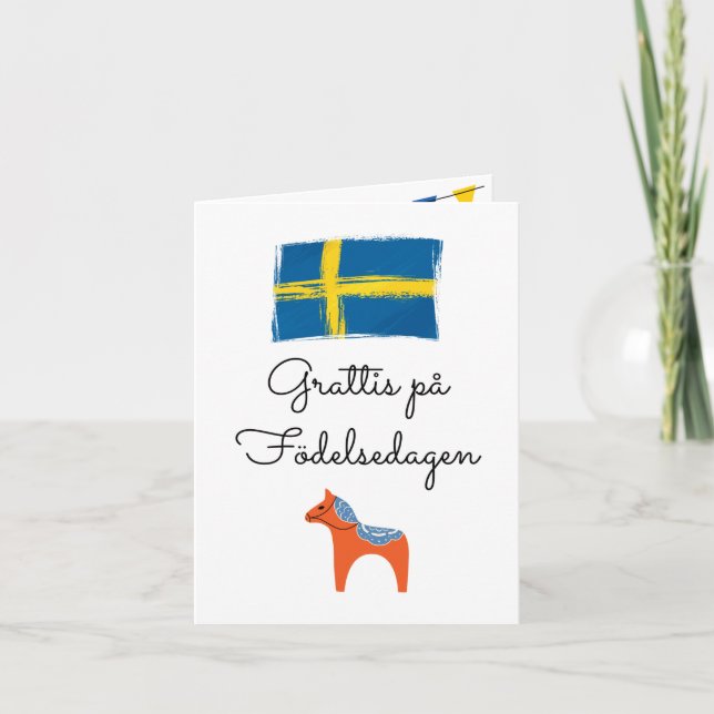 Grattis på födelsedagen Swedish birthday  Card (Front)