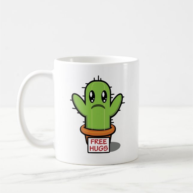 Gratuit Hugs Cactus Café Mug - Amour Succulent amu (Gauche)