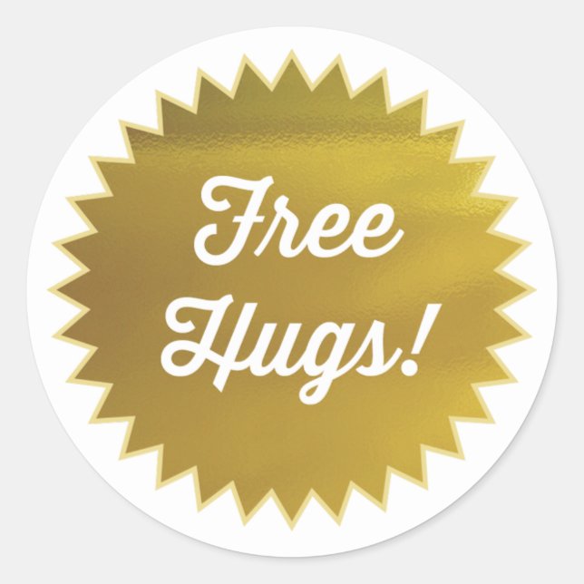 Gratuit Hugs ! Stickers / Faux Gold Foil (Devant)