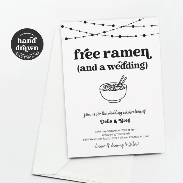 Gratuit Ramen Funny Faire-part de mariage (Créateur téléchargé)