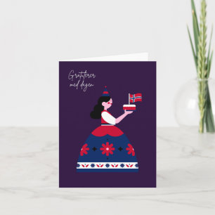 Gratulerer med dagen, Norwegian birthday  Card