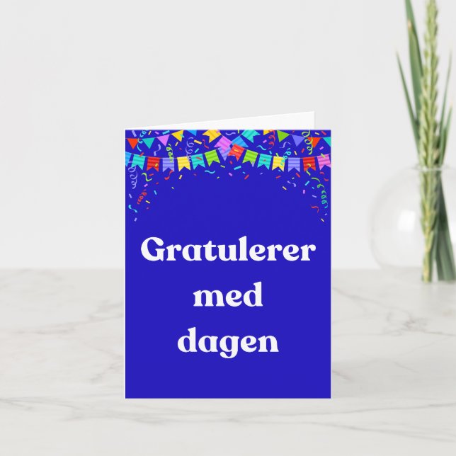 Gratulerer med dagen, Norwegian Happy Birthday  Card (Front)