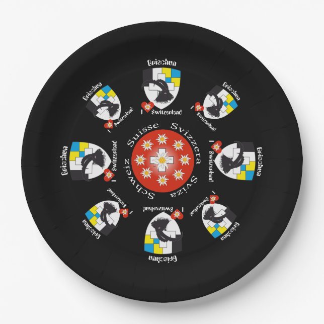 Graubünden Switzerland Paper Plate (Front)