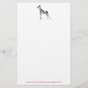 Grautiger Doggensilhouette Stationery