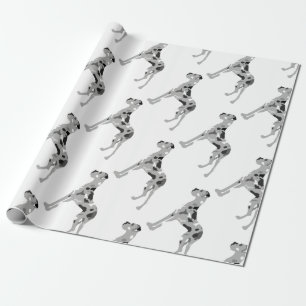 Grautiger Doggensilhouette Wrapping Paper