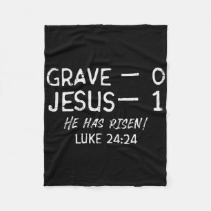 Grave 0 Jesus 1 He Has Risen Jesus Religious Easte Fleece Blanket