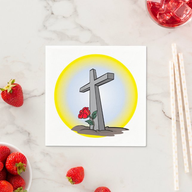 Grave Cross Cemetery Paper Napkins (Creator Uploaded)