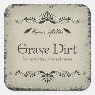 Grave Dirt Halloween Jar Sticker