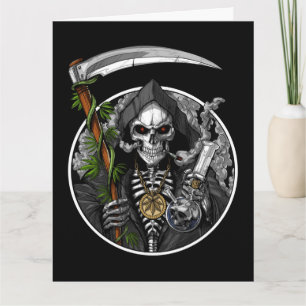 Grave Faucheuse Fumer mauvaises herbes Carte de vo