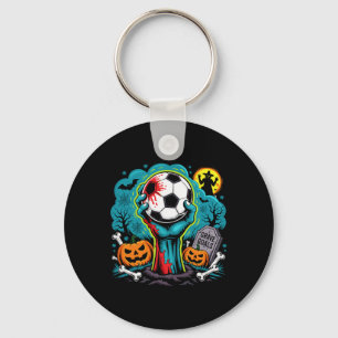 Grave Goals Zombie Soccer Halloween For Soccer Pla Keychain
