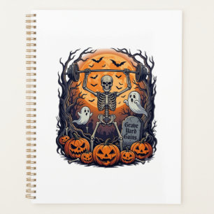 Grave Yard Gains Skeleton Lifting Barbell Hallowee Planner