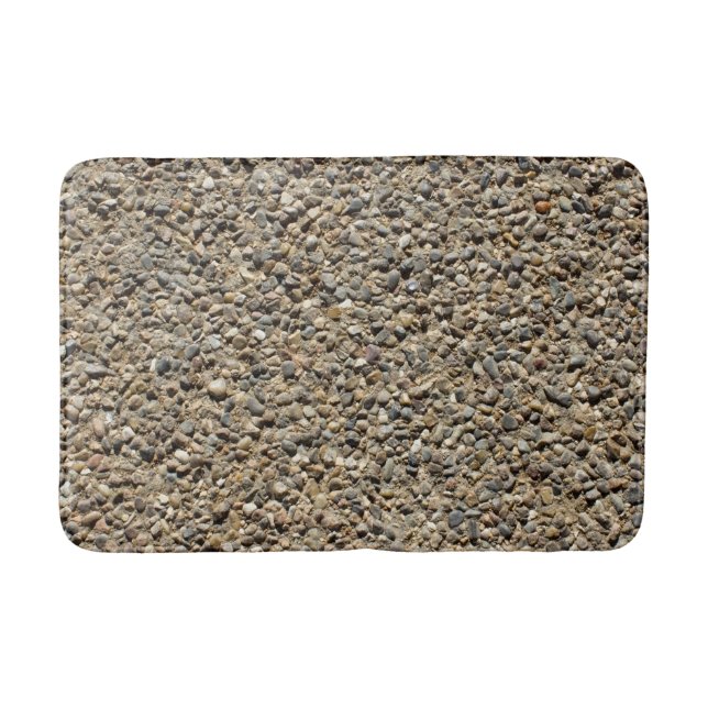 Gravel and Sand Realistic Texture Rock Photography Bath Mat (Front)