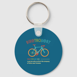 Gravel Bike Biketrovert Funny Cycling Quote Introv Keychain