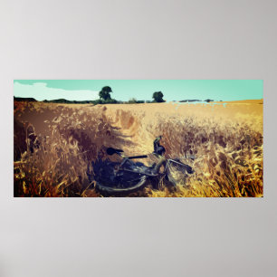 Gravel bike in cereal pastele poster photo