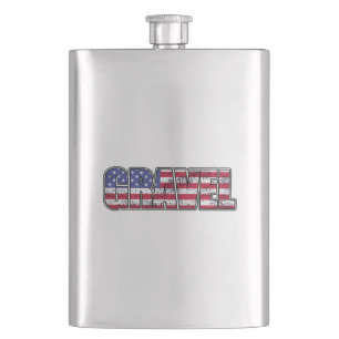 Gravel Cycling American Flag Hip Flask