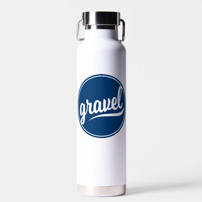 Gravel Cycling Blue Logo Water Bottle (Front)