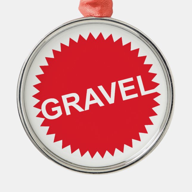 Gravel Cycling Red Logo Metal Ornament (Front)
