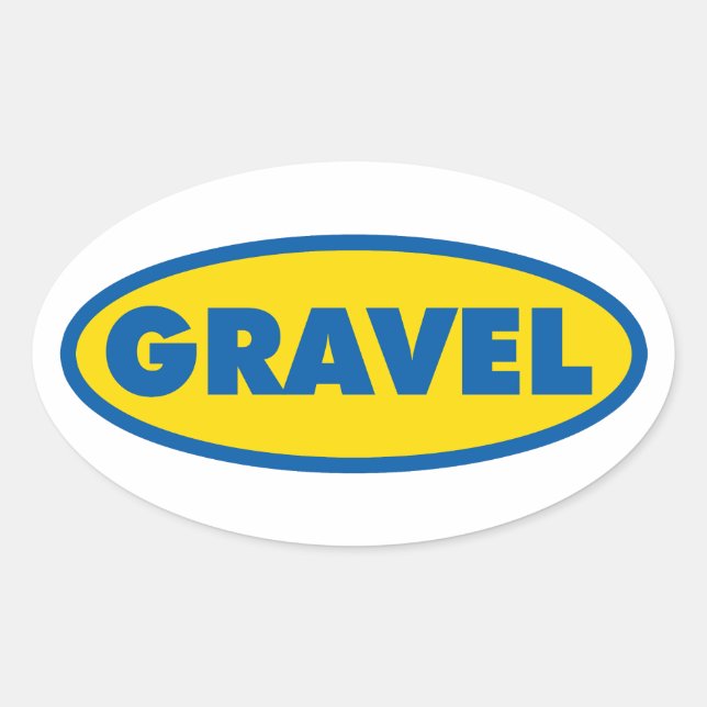 Gravel Cycling Yellow Logo Oval Sticker (Front)