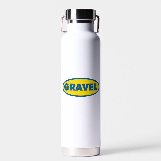 Gravel Cycling Yellow Logo Water Bottle (Front)