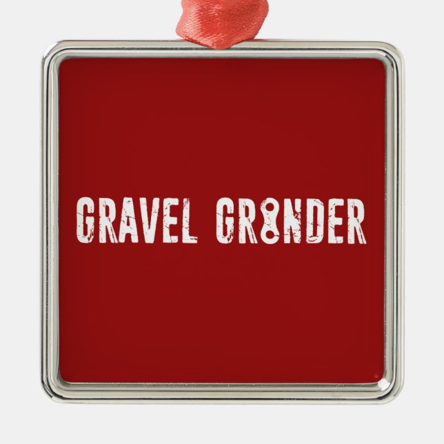 Gravel Grinder Chain Link Metal Ornament (Front)