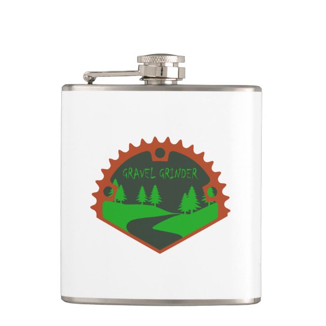 Gravel Grinder Hip Flask (Front)