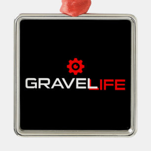 Gravel Life Cycling Metal Ornament