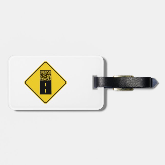 Gravel Road Sign Luggage Tag (Back Horizontal)