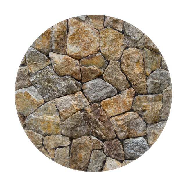 Gravel Stone Wall: Decorative Design Cutting Board (Front)