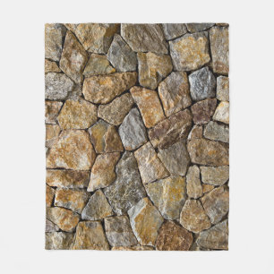 Gravel Stone Wall: Decorative Design Fleece Blanket