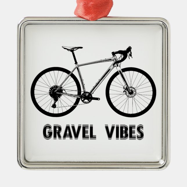 Gravel Vibes Cycling Metal Ornament (Front)