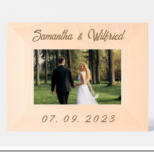 Gravés Cadres en bois personnalisés avec date de mariage