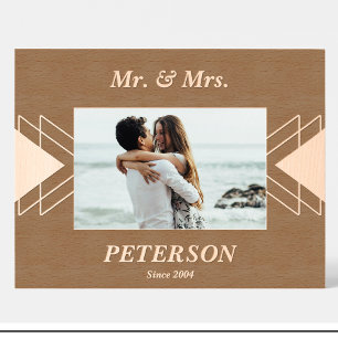 Gravés Cadres photo en bois personnalisés géométriques po