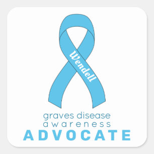 Graves Disease Advocate White Square Sticker