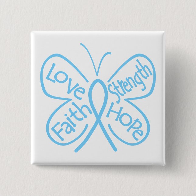 Graves Disease Butterfly Inspiring Words 2 Inch Square Button (Front)