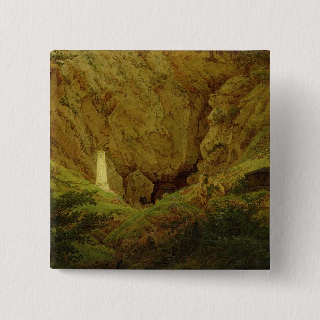 Graves of Ancient Heroes, 1812 2 Inch Square Button (Front)