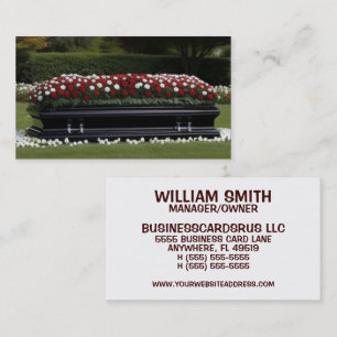 Graveside Service Casket Funeral Home Director Business Card