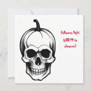 Gravestone and skull invitation
