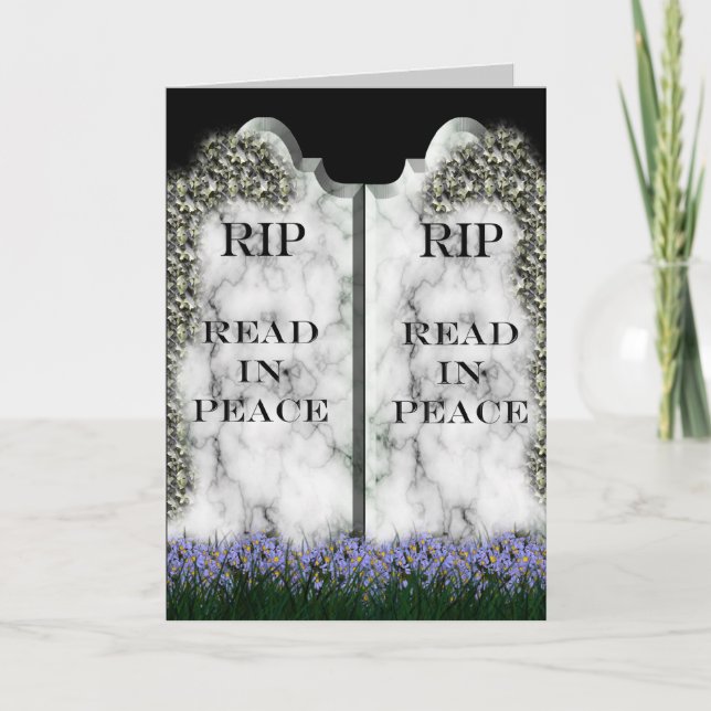 Gravestone Bookmark Card Halloween Gothic Style (Front)