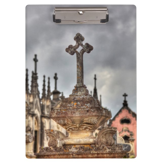 Graveyard cross close-up, Portugal Clipboard (Front)
